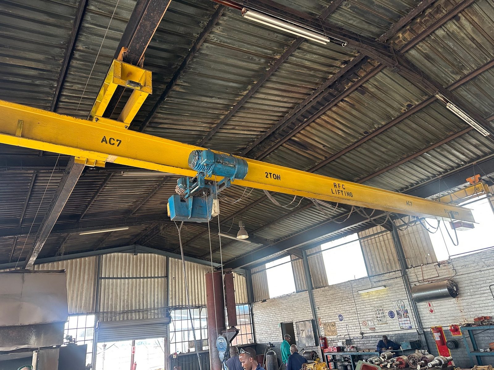 Overhead travelling crane in the main workshop bay